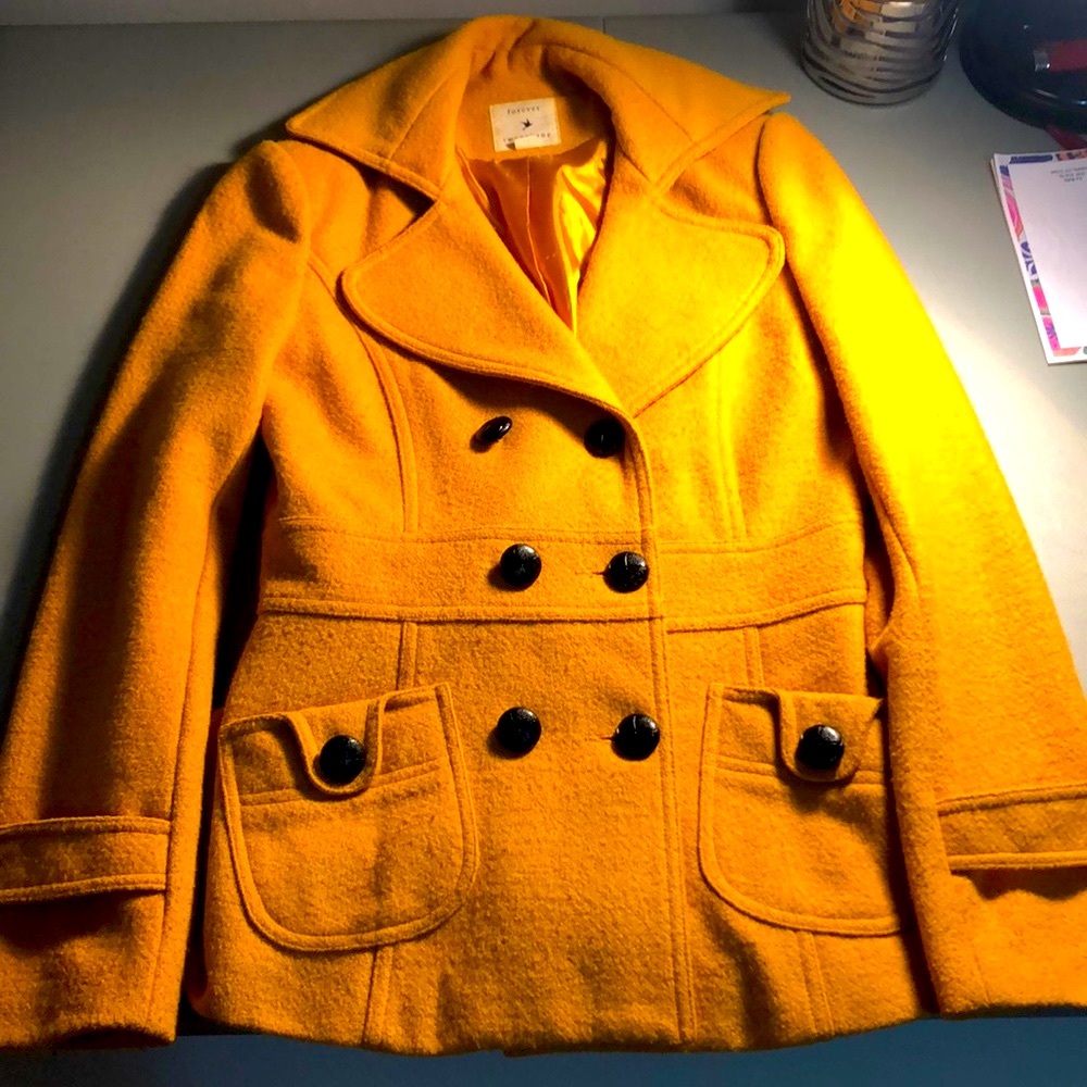 Forever21 yellow pea coat